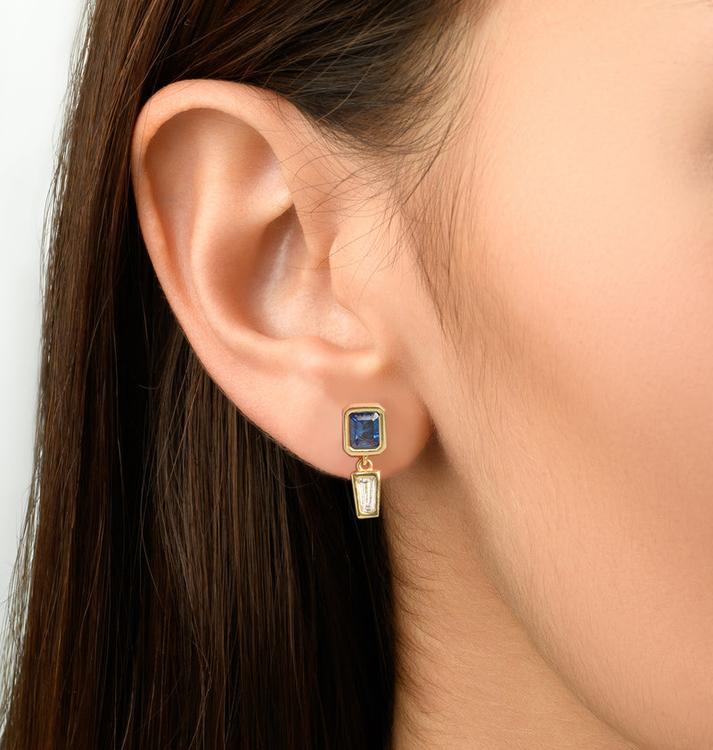 BLUE SAPPHIRES & DIAMOND EARRINGS SAMPLE