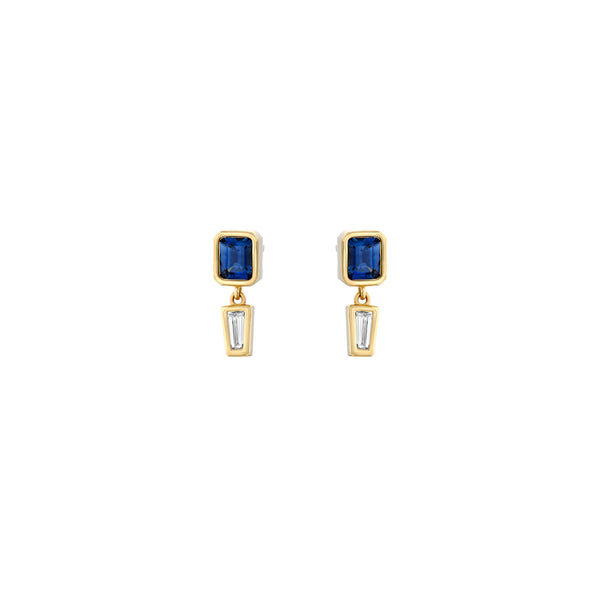 BLUE SAPPHIRES & DIAMOND EARRINGS SAMPLE