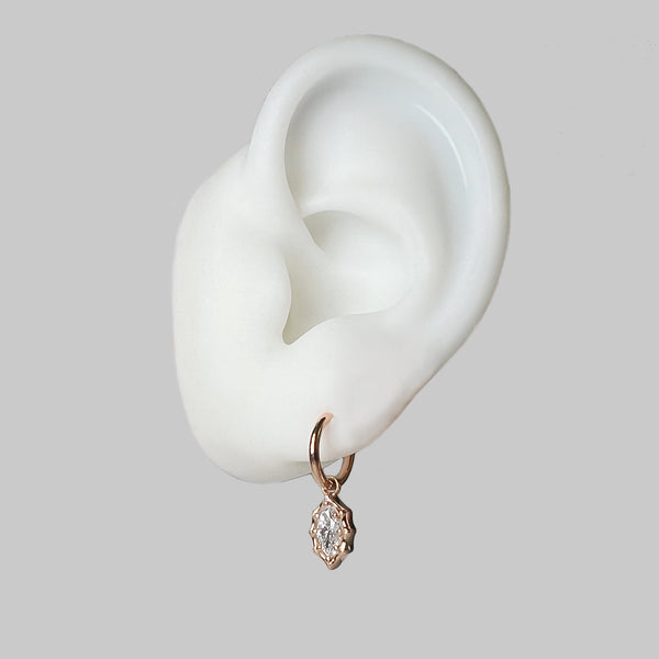 MARQUISE DIAMOND HOOP EARRINGS