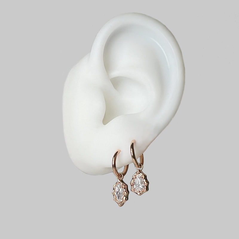 MARQUISE DIAMOND HOOP EARRINGS