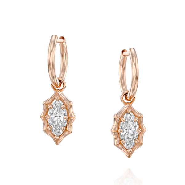 MARQUISE DIAMOND HOOP EARRINGS