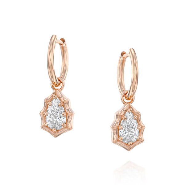 PEAR DIAMOND HOOP EARRINGS