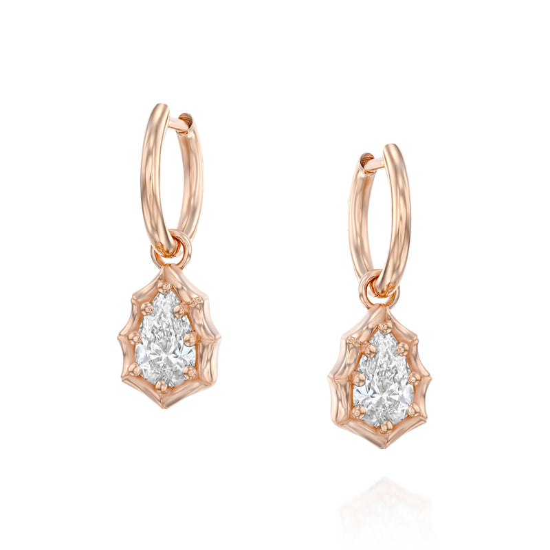 PEAR DIAMOND HOOP EARRINGS