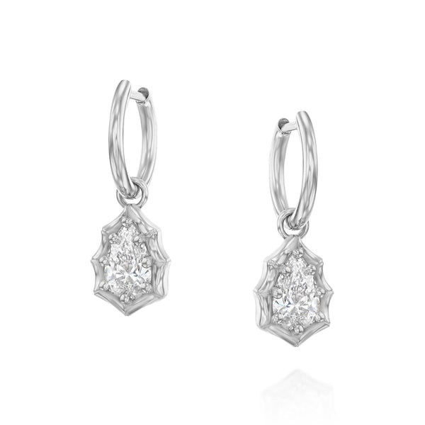 PEAR DIAMOND HOOP EARRINGS