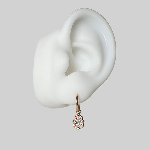 PEAR DIAMOND HOOP EARRINGS