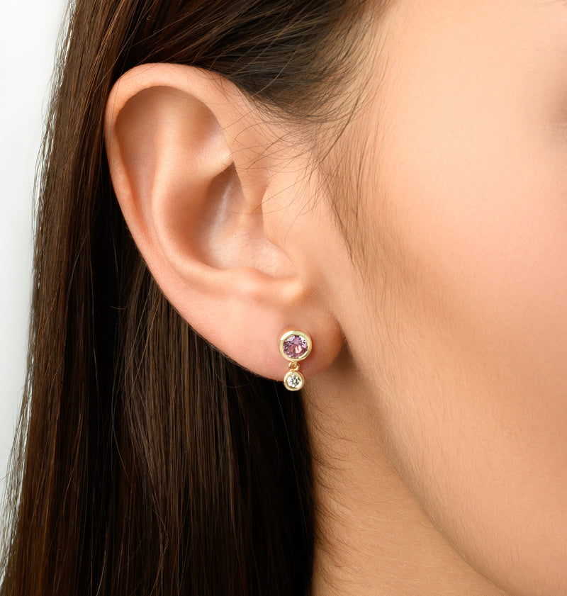 PINK SAPPHIRES AND DIAMOND EARRINGS