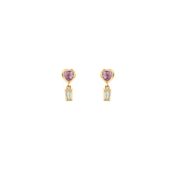 PINK SAPPHIRE HEARTS & DIAMOND EARRINGS SAMPLE