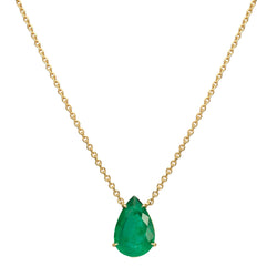 LARGE PEAR EMERALD NECKLACE
