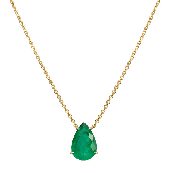 LARGE PEAR EMERALD NECKLACE