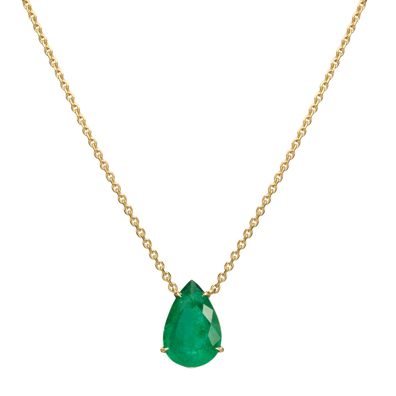 LARGE PEAR EMERALD NECKLACE