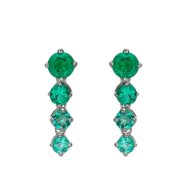 CHAINED OMBRE EMERALD EARRINGS