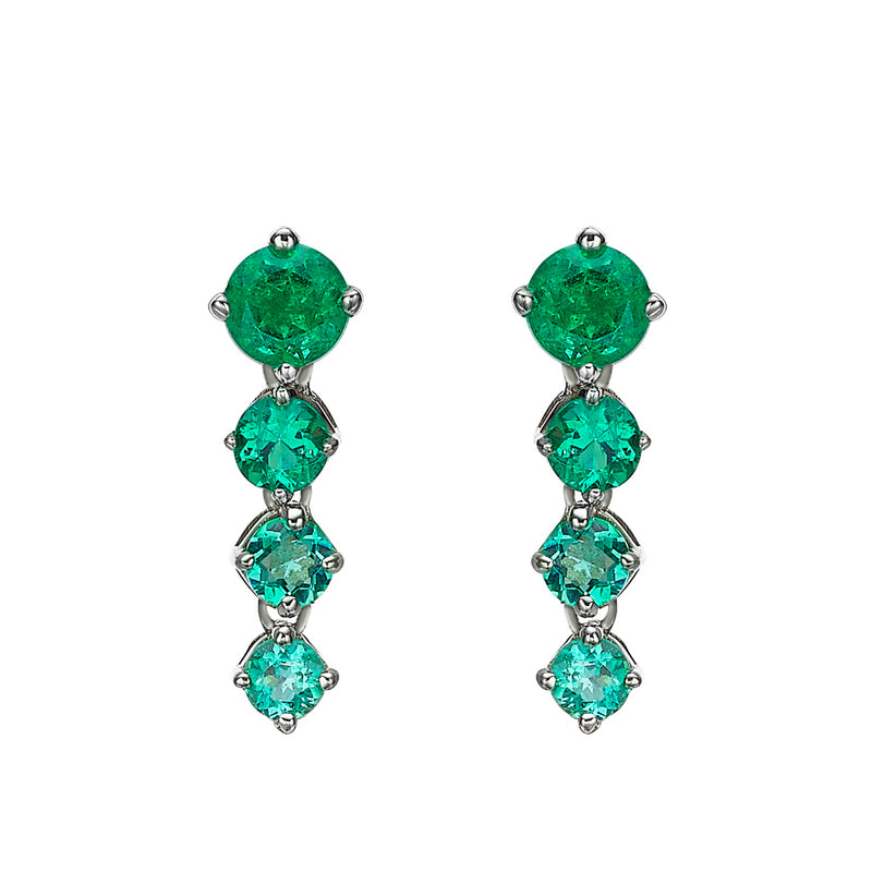 CHAINED OMBRE EMERALD EARRINGS