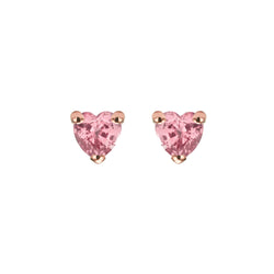 PINK SAPPHIRE HEARTS STUD EARRINGS