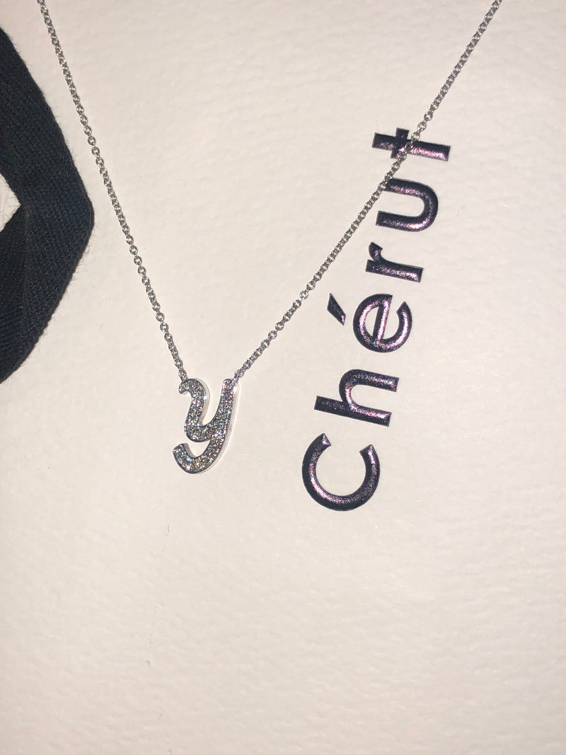 DIAMOND LARGE INITIAL NECKLACE