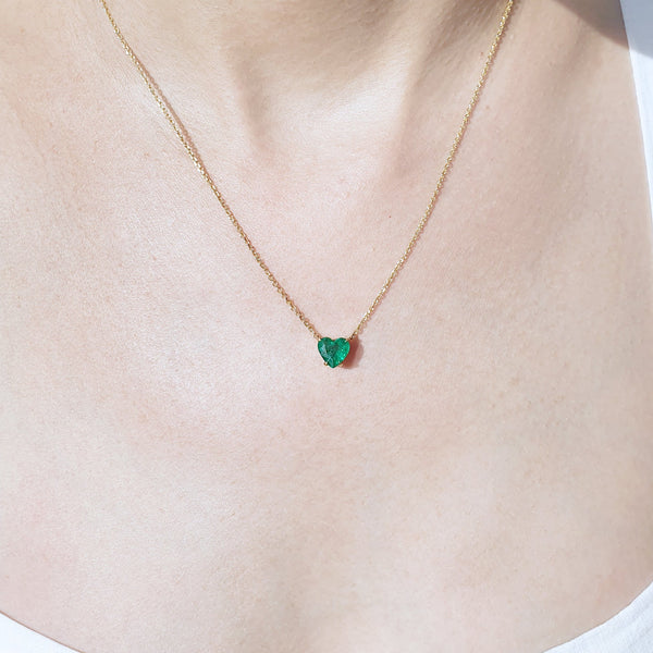 PERFECT HEART EMERALD NECKLACE