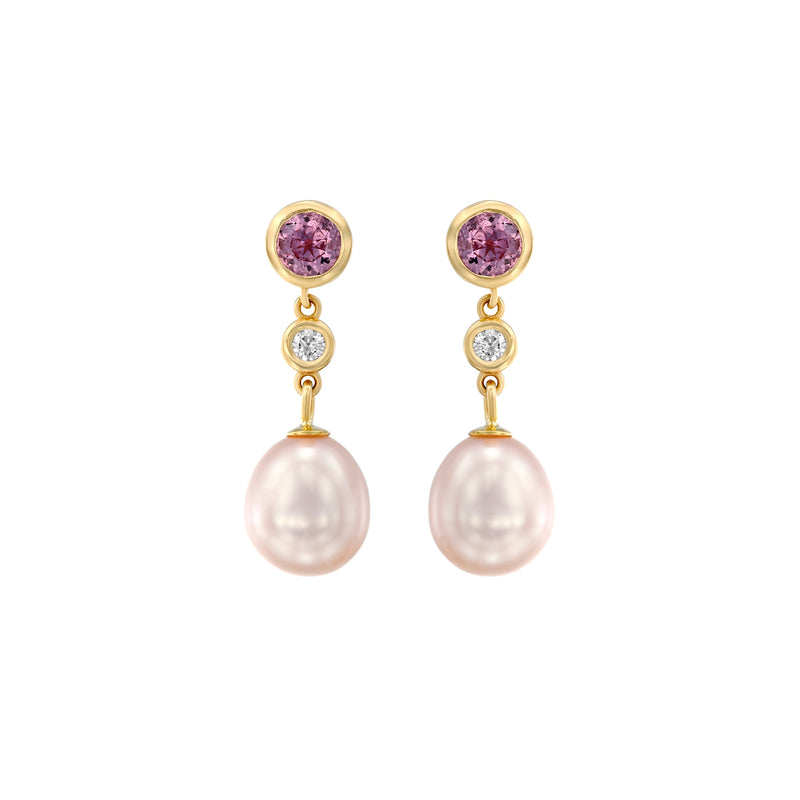 PINK SAPPHIRE WITH A PEARL EARRING