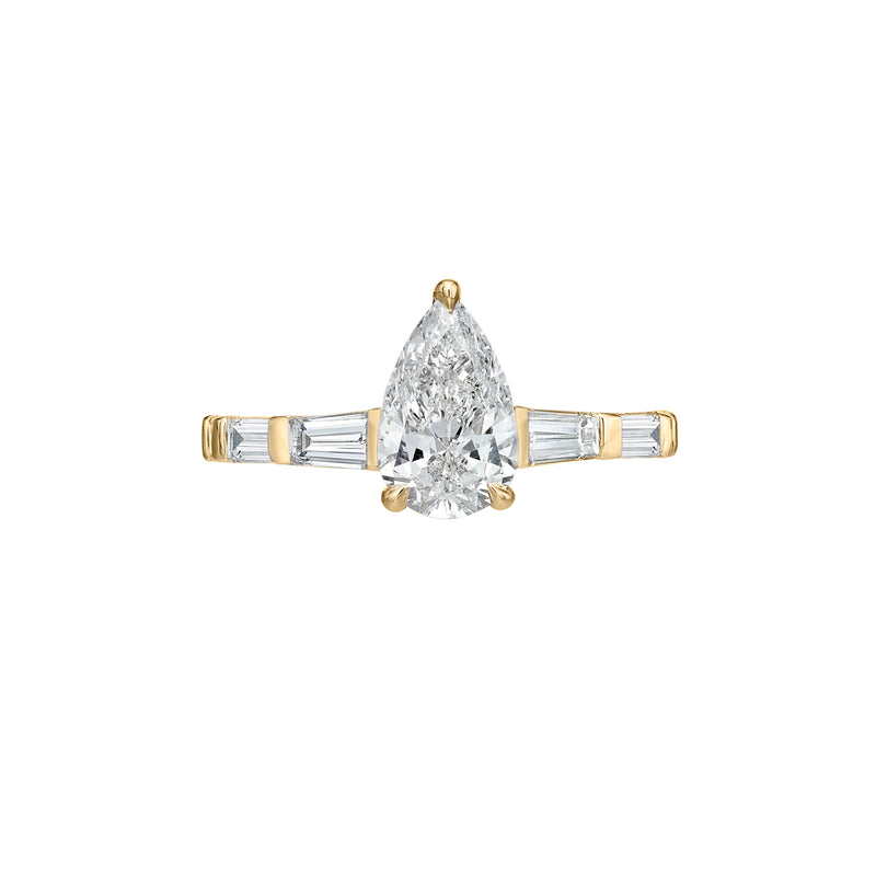 Champagne Haze Rose Cut Pear Diamond Calliope Engagement Ring – Fiat Lux