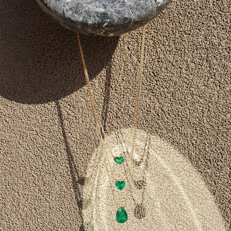 LARGE PEAR EMERALD NECKLACE